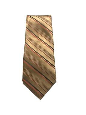 MICHAEL Michael Kors Men's Silk Tie Wide Gold Stripe  60 in